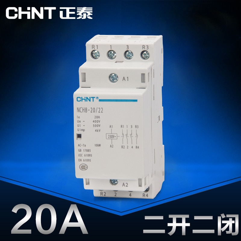 Chint  ac ˱ 220 v din  NCH8-20/22 2 normally opem 2 normally closed 4 p 20a